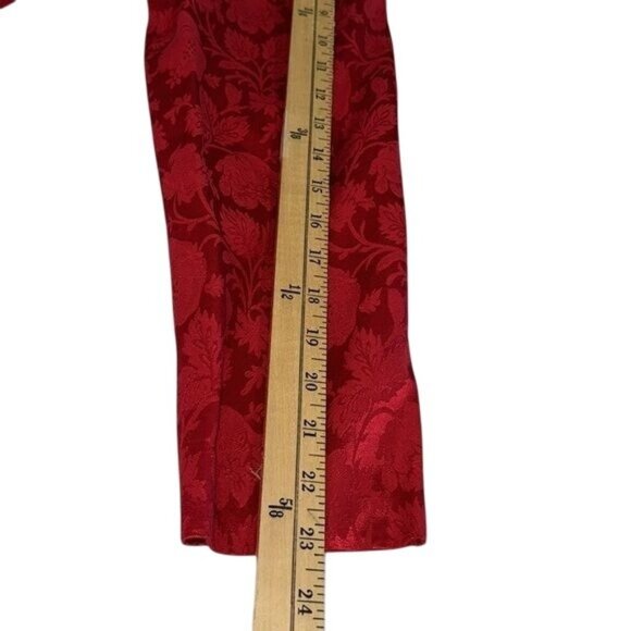 Vintage Melissa Red 2-Piece Dress Suit Set Size 16M Floral Jacquard Button-Up To - Picture 9 of 13
